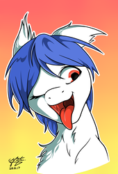 Size: 1900x2800 | Tagged: safe, artist:azerta56, oc, oc only, pony, gradient background, mawshot, open mouth, solo, tongue out
