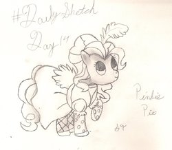 Size: 1639x1432 | Tagged: safe, artist:silversthreads, pinkie pie, earth pony, pony, g4, daily sketch, female, sketch, solo, traditional art