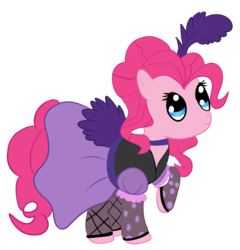 Size: 1124x1172 | Tagged: safe, artist:silversthreads, pinkie pie, earth pony, pony, g4, over a barrel, clothes, female, puffy sleeves, saloon dress, saloon pinkie, simple background, solo, transparent background