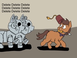 Size: 1024x768 | Tagged: safe, artist:fluffsplosion, doctor whooves, time turner, cyber pony, cyberman, fluffy pony, pony, g4, doctor who, male, screwdriver, stallion