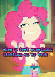 Size: 2560x3585 | Tagged: safe, pinkie pie, equestria girls, g4, my little pony equestria girls: legend of everfree, deep fried meme, female, funny face, high res, mosaic, needs more jpeg, pixelated, solo