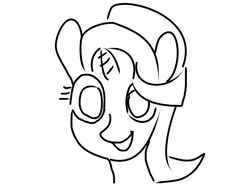 Size: 640x480 | Tagged: safe, anonymous artist, derpibooru exclusive, starlight glimmer, pony, g4, black and white, bust, female, grayscale, monochrome, portrait, simple background, smiling, solo, white background