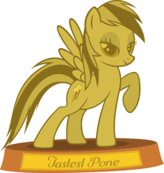 Size: 4255x4500 | Tagged: safe, artist:slb94, rainbow dash, pony, g4, absurd resolution, award, female, lidded eyes, pone, pose, raised hoof, rarity pose, simple background, solo, transparent background, trophy, vector