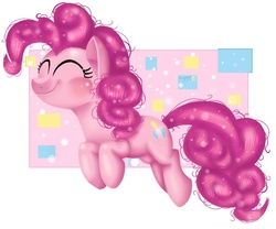 Size: 960x800 | Tagged: safe, artist:crazymartinz16, pinkie pie, earth pony, pony, g4, abstract background, eyes closed, female, smiling, solo