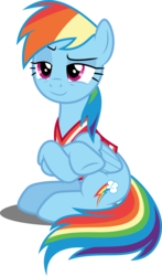 Size: 3000x5115 | Tagged: safe, artist:dashiesparkle, rainbow dash, pony, buckball season, g4, .svg available, clothes, crossed hooves, female, high res, raised eyebrow, simple background, sitting, solo, transparent background, vector