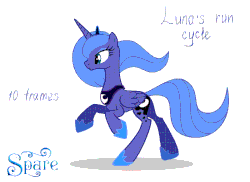 Size: 700x509 | Tagged: safe, artist:stasysolitude, princess luna, alicorn, pony, g4, animated, female, galloping, gif, mare, run cycle, running, s1 luna, show accurate, simple background, smiling, solo, white background