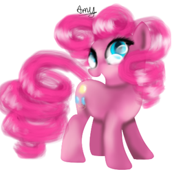 Size: 400x400 | Tagged: safe, artist:aliceandamy, pinkie pie, earth pony, pony, g4, female, simple background, solo, white background