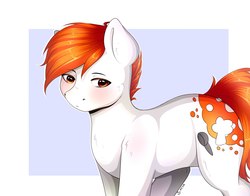 Size: 2560x2012 | Tagged: safe, artist:sweesear, oc, oc only, oc:victus, earth pony, pony, blushing, high res, solo