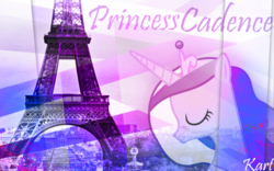 Size: 2560x1600 | Tagged: safe, artist:kart6, princess cadance, alicorn, pony, g4, eiffel tower, eyes closed, female, irl, mare, paris, photo, signature, solo, vector, wallpaper