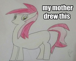 Size: 1294x1050 | Tagged: safe, artist:stargamer8, derpibooru exclusive, roseluck, pony, g4, female, image macro, meme, signature, solo, traditional art