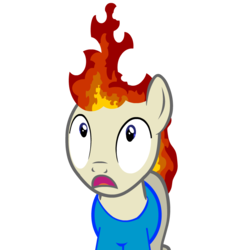 Size: 800x800 | Tagged: safe, artist:treforce, oc, oc only, oc:treforce, pony, on fire, simple background, solo, transparent background