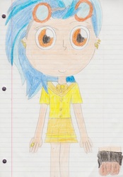 Size: 2160x3108 | Tagged: safe, artist:ariavampirerose7, indigo zap, equestria girls, g4, female, high res, lined paper, solo, traditional art