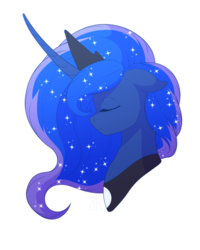 Size: 2400x3000 | Tagged: safe, artist:souladdicted, princess luna, pony, g4, bust, eyes closed, female, floppy ears, high res, portrait, simple background, solo, transparent background