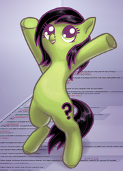 Size: 564x784 | Tagged: safe, artist:mcponyponypony, oc, oc only, oc:filly anon, earth pony, pony, 4chan, bipedal, female, filly, solo