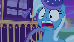 Size: 1280x720 | Tagged: safe, screencap, trixie, pony, g4, to where and back again, female, hat, mare, nightcap, solo, trixie's nightcap, trixie's wagon