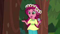 Size: 1280x720 | Tagged: safe, screencap, gloriosa daisy, equestria girls, g4, my little pony equestria girls: legend of everfree, female, magical geodes, solo