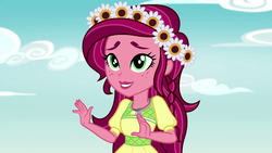 Size: 1280x720 | Tagged: safe, screencap, gloriosa daisy, equestria girls, g4, my little pony equestria girls: legend of everfree, female, magical geodes, solo