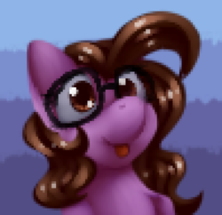 Size: 792x768 | Tagged: safe, artist:marsminer, oc, oc only, oc:ivy rose, pony, glasses, solo, tongue out