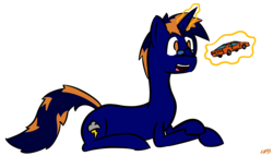 Size: 3064x1757 | Tagged: safe, artist:cobaltblaze93, artist:fenixthefox93, oc, oc only, oc:cobalt blaze, pony, unicorn, car, digital art, giant pony, macro, magic, simple background, smiling, solo, telekinesis, transparent background