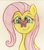 Size: 1024x1167 | Tagged: safe, artist:mlploverz1996, fluttershy, butterfly, pony, g4, bust, butterfly on nose, colored pencil drawing, cute, female, insect on nose, looking at something, portrait, shyabetes, smiling, solo, traditional art