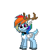 Size: 80x80 | Tagged: safe, rainbow dash, pony, reindeer, pony town, g4, female, reindeer dash, simple background, solo, transparent background