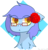 Size: 960x993 | Tagged: safe, artist:the-hot-ice29, oc, oc only, pony, :<, abstract background, bust, chest fluff, colored pupils, floppy ears, flower, flower in hair, glasses, portrait, simple background, solo, transparent background