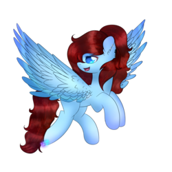 Size: 1024x1024 | Tagged: safe, artist:northlights8, oc, oc only, oc:daisy, pegasus, pony, colored pupils, ear fluff, female, flying, mare, simple background, solo, spread wings, transparent background