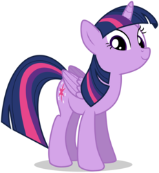 Size: 4900x5300 | Tagged: safe, artist:tomfraggle, twilight sparkle, alicorn, pony, g4, absurd resolution, female, folded wings, looking at you, mare, simple background, smiling, solo, transparent background, twilight sparkle (alicorn), vector, wings