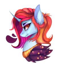 Size: 4016x4252 | Tagged: safe, artist:petrinox, sassy saddles, pony, g4, absurd resolution, bust, colored pupils, curved horn, female, horn, portrait, simple background, solo, transparent background