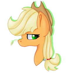 Size: 800x800 | Tagged: safe, artist:huskywo1f, applejack, earth pony, pony, g4, bust, female, portrait, simple background, solo, transparent background