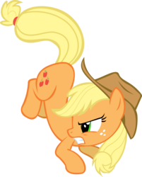 Size: 3262x4058 | Tagged: safe, applejack, earth pony, pony, g4, bucking, female, gritted teeth, high res, simple background, solo, transparent background, vector