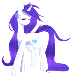 Size: 1267x1354 | Tagged: safe, artist:clefficia, oc, oc only, oc:windy cloud, pony, unicorn, eyes closed, female, mare, simple background, solo, transparent background