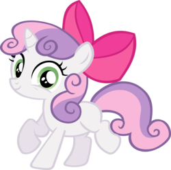 Size: 3072x3060 | Tagged: safe, artist:ironm17, sweetie belle, pony, g4, somepony to watch over me, apple bloom's bow, bow, dancing, female, hair bow, high res, looking at you, simple background, smiling, solo, transparent background, vector