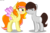 Size: 4416x2950 | Tagged: safe, artist:asika-aida, oc, oc only, oc:cookie cream, oc:lemon dream, earth pony, pegasus, pony, annoyed, blank flank, boop, commission, cute, duo, duo female, eyes closed, female, high res, mare, multicolored hair, noseboop, scrunchy face, simple background, smiling, spread wings, transparent background