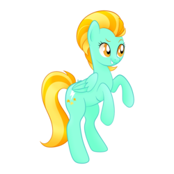 Size: 2000x2000 | Tagged: safe, artist:orcakisses, lightning dust, pegasus, pony, g4, female, grin, happy, high res, mare, rearing, simple background, smiling, solo, transparent background