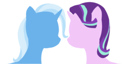 Size: 1338x672 | Tagged: safe, artist:violaconcert, starlight glimmer, trixie, pony, unicorn, g4, bust, female, mare, simple background, white background