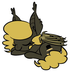 Size: 620x640 | Tagged: safe, artist:archego-art, oc, oc only, oc:black mambo, bat pony, pony, prone, simple background, sleeping, solo, transparent background