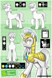 Size: 853x1280 | Tagged: safe, artist:jcosneverexisted, oc, oc only, oc:silver sickle, pony, armor, eye scar, raised hoof, reference sheet, royal guard, scar, solo