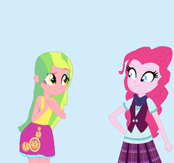 Size: 766x720 | Tagged: safe, artist:diana173076, lemon zest, pinkie pie, equestria girls, g4, alternate universe, clothes swap