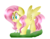 Size: 2329x1827 | Tagged: safe, artist:lynchristina, fluttershy, pegasus, pony, g4, colored pupils, female, flower, grass, hoof on chin, lineless, looking at something, looking down, signature, simple background, solo, spread wings, transparent background