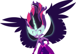 Size: 8428x5965 | Tagged: safe, artist:pink1ejack, sci-twi, twilight sparkle, equestria girls, g4, my little pony equestria girls: friendship games, absurd resolution, bare shoulders, clothes, dress, female, midnight sparkle, simple background, sleeveless, solo, strapless, transparent background, vector