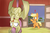 Size: 1280x853 | Tagged: safe, artist:heir-of-rick, applejack, fluttershy, bat pony, earth pony, pony, daily apple pony, g4, barn, bipedal, caught, cute, exclamation point, flutterbat, jackabetes, race swap, shyabates, shyabetes, sweat, younger
