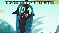 Size: 600x337 | Tagged: safe, edit, edited screencap, screencap, queen chrysalis, changeling, changeling queen, g4, to where and back again, female, former queen chrysalis, image macro, meme, solo