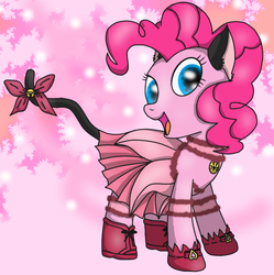 Size: 1407x1413 | Tagged: safe, artist:shadowfirepon3, pinkie pie, cat, g4, anime, clothes, cosplay, costume, crossover, ears, female, mew mew power, momomiya ichigo, neko, solo, tail, tokyo mew mew