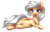 Size: 3434x2195 | Tagged: safe, artist:scarlet-spectrum, oc, oc only, oc:elarise, pegasus, pony, commission, female, high res, looking at you, lying, mare, on side, purple eyes, simple background, solo, transparent background, white hair