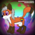 Size: 800x800 | Tagged: safe, artist:atlasthefox, oc, oc only, oc:atlas vulpes, fox, animal in mlp form, fluffy, furry, non-pony oc, rainbow background, smiling, solo