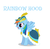 Size: 3024x2944 | Tagged: safe, artist:canon-lb, edit, rainbow dash, pegasus, pony, g4, caption, clothes, dress, female, hat, high res, hooves, mare, open mouth, rainbow dash always dresses in style, robin hood, simple background, smiling, solo, spread wings, text, vector, white background, wings