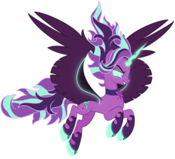 Size: 5498x5000 | Tagged: safe, artist:missgoldendragon, starlight glimmer, alicorn, equestria girls, g4, my little pony equestria girls: friendship games, absurd resolution, alicornified, alternate universe, commission, evil smile, female, glowing horn, grin, horn, midnight glimmer, midnight-ified, race swap, simple background, smiling, solo, starlicorn, transparent background, we're doomed, xk-class end-of-the-world scenario