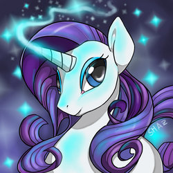 Size: 800x800 | Tagged: safe, artist:commander booty call, rarity, g4, female, magic, solo