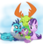 Size: 930x946 | Tagged: safe, artist:changeling #209458, princess ember, spike, starlight glimmer, thorax, changedling, changeling, dragon, pony, unicorn, g4, my little pony: friendship is magic, to where and back again, baby, baby dragon, claws, cuddling, cute, emberbetes, eyes closed, feet, female, folded wings, glimmerbetes, hilarious in hindsight, hug, king thorax, looking at each other, male, mare, noogie, one eye closed, one eye open, paws, prone, simple background, smiling, snuggling, spikabetes, spike appreciation day, spikelove, tail hug, tail wrap, thorabetes, transparent wings, wings